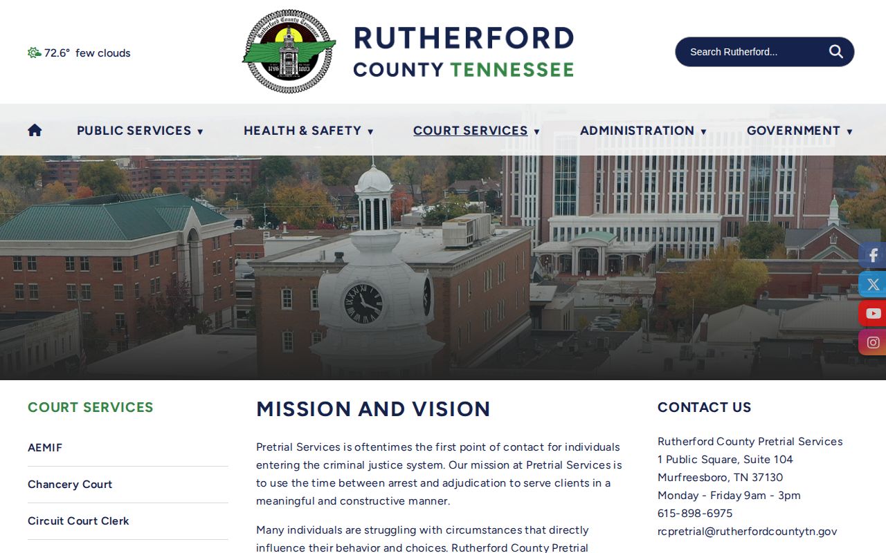 Rutherford County pretrial release conditions and eligibility