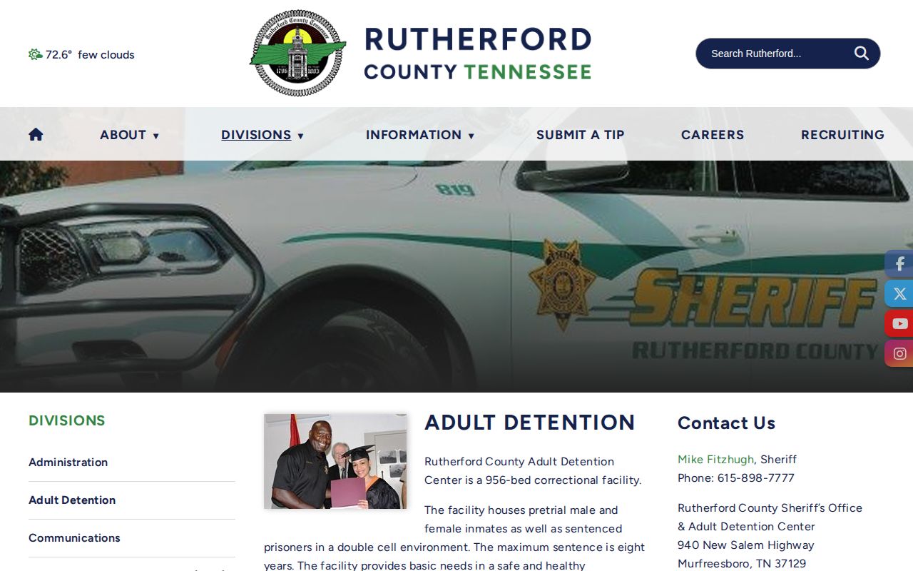 Rutherford County released inmate commissary property pickup rules