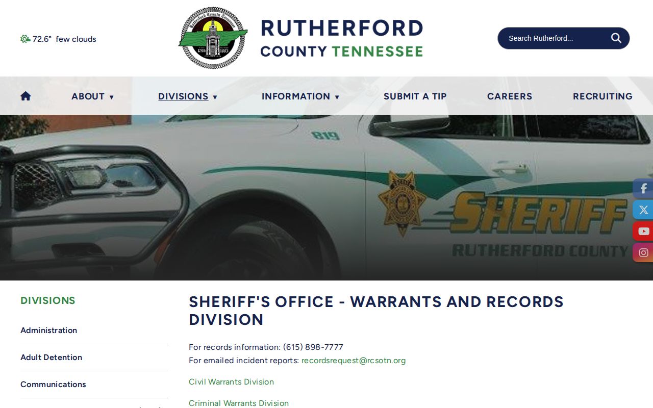 Rutherford County release records request contact
