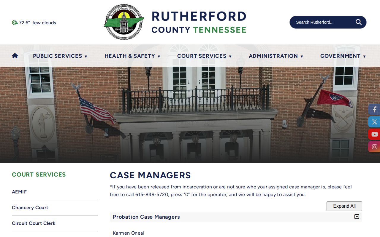 Rutherford County probation assignment instructions after release
